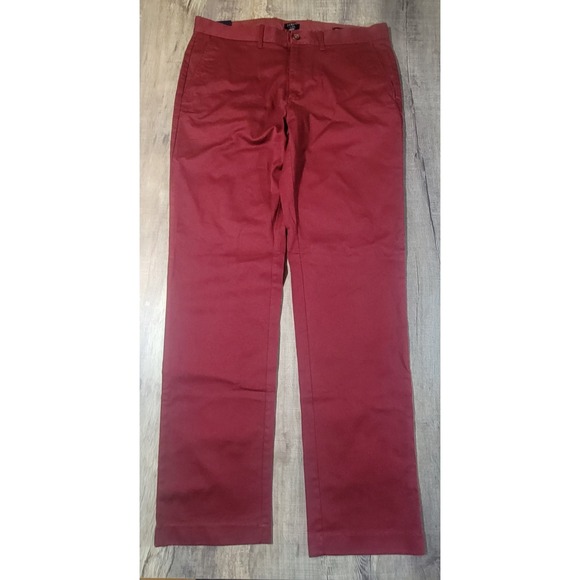 J Crew  Straight Fit Flex Mens 34x34 Red Chino Pants  Casual NEW NWT - Picture 1 of 13